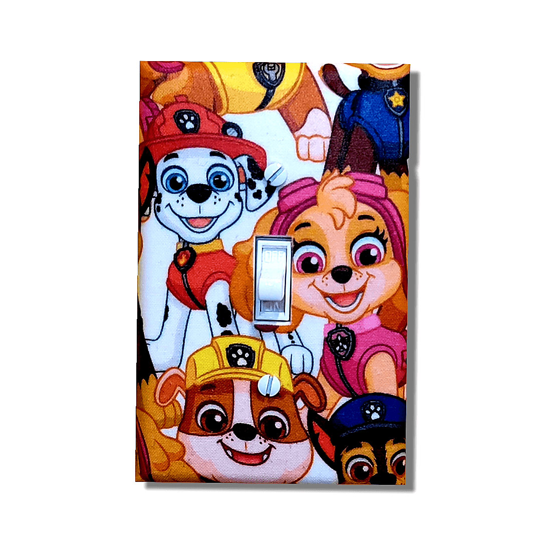Paw Patrol Inspired Fabric Light Switch | Wall Plate | Outlet Covers | Toggle | Switchplate - Kustom Kreationz by Kila