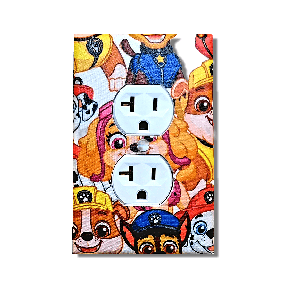 Paw Patrol Inspired Fabric Light Switch | Wall Plate | Outlet Covers | Toggle | Switchplate - Kustom Kreationz by Kila