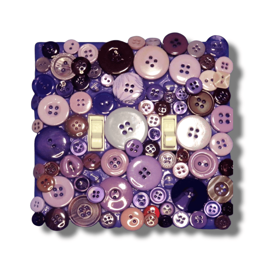 Perfectly Purple Button Light Switch | Wall Plate | Outlet Covers | Toggle | Switchplate - Kustom Kreationz by Kila