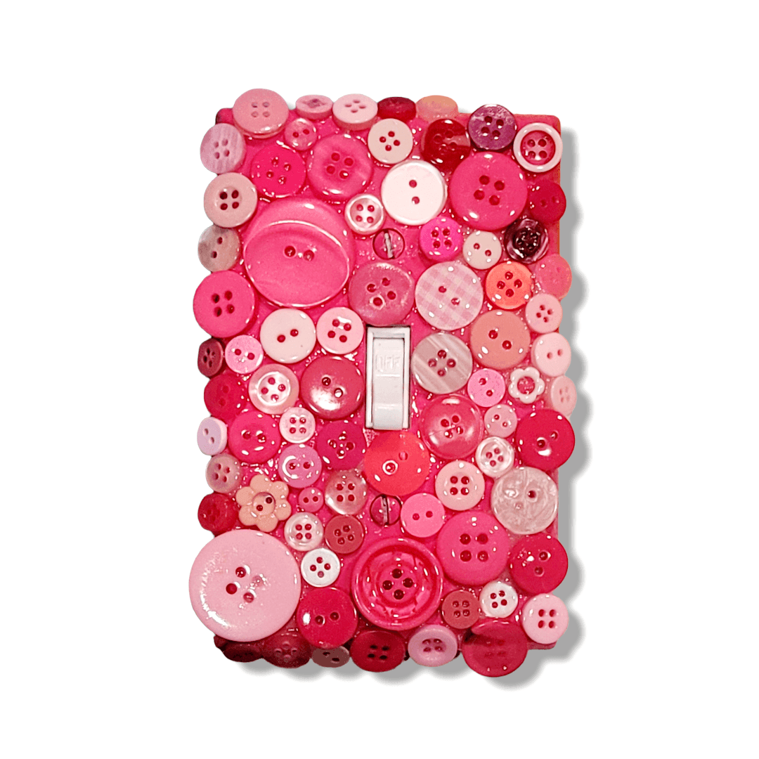 Pink Variety Buttons Light Switch | Wall Plate | Outlet Covers | Toggle | Switchplate - Kustom Kreationz by Kila