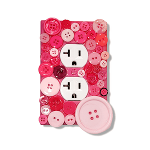 Pink Variety Buttons Light Switch | Wall Plate | Outlet Covers | Toggle | Switchplate - Kustom Kreationz by Kila