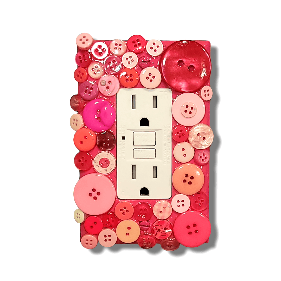Pink Variety Buttons Light Switch | Wall Plate | Outlet Covers | Toggle | Switchplate - Kustom Kreationz by Kila