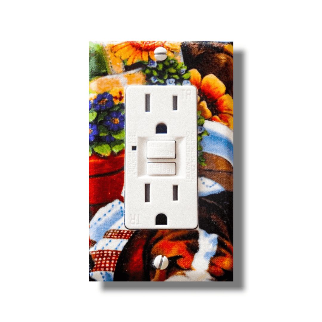 Puppy Love Fabric Light Switch | Wall Plate | Outlet Covers | Toggle | Switchplate - Kustom Kreationz by Kila