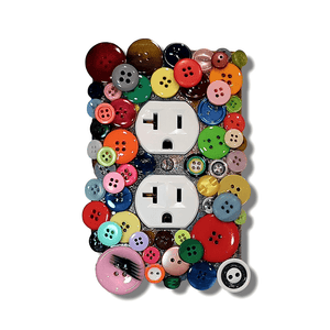 Rainbow Variety Buttons Light Switch | Wall Plate | Outlet Covers | Toggle | Switchplate - Kustom Kreationz by Kila