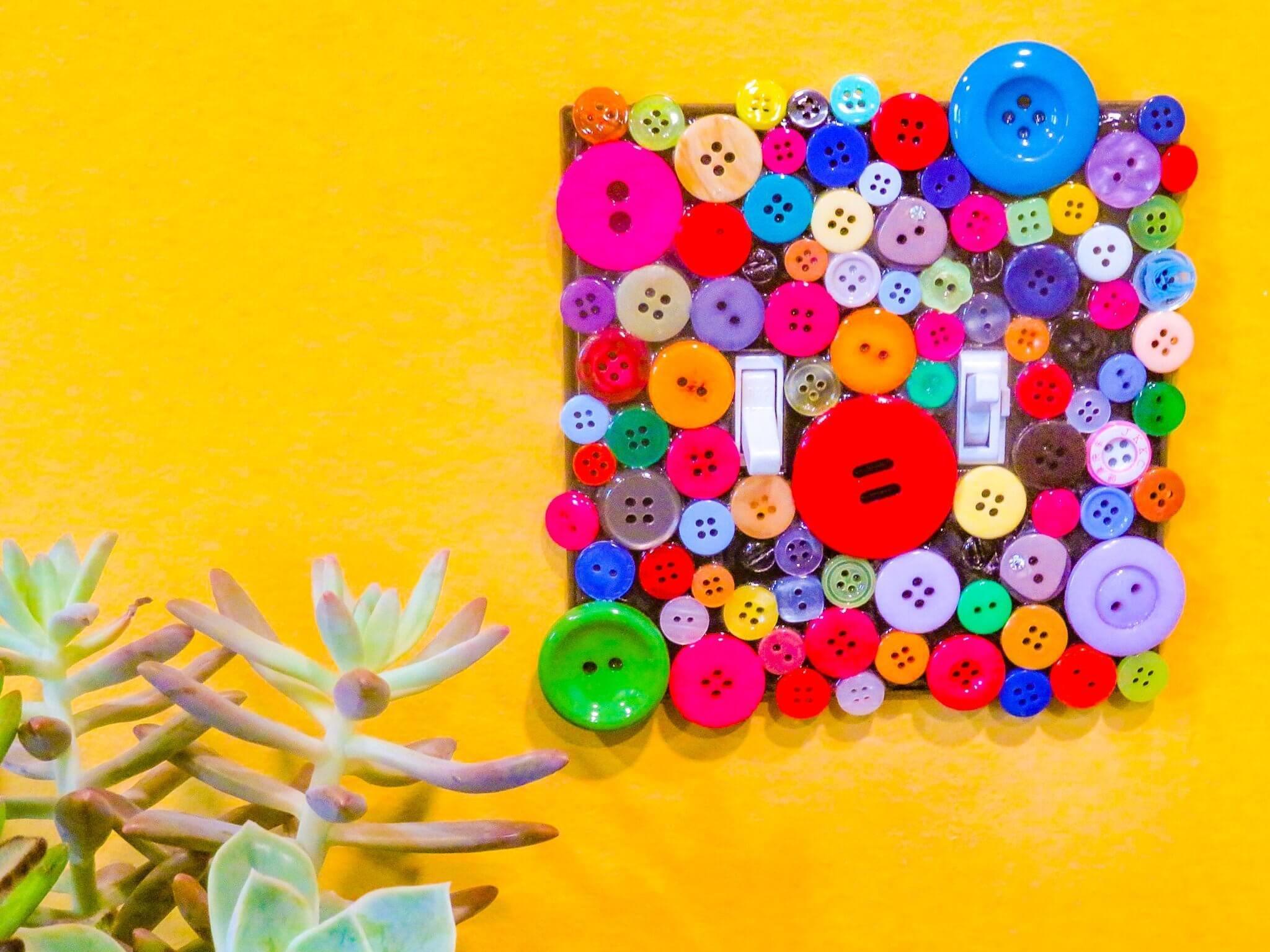 Rainbow Buttons Switchplate & Outlet Covers - Kustom Kreationz by Kila