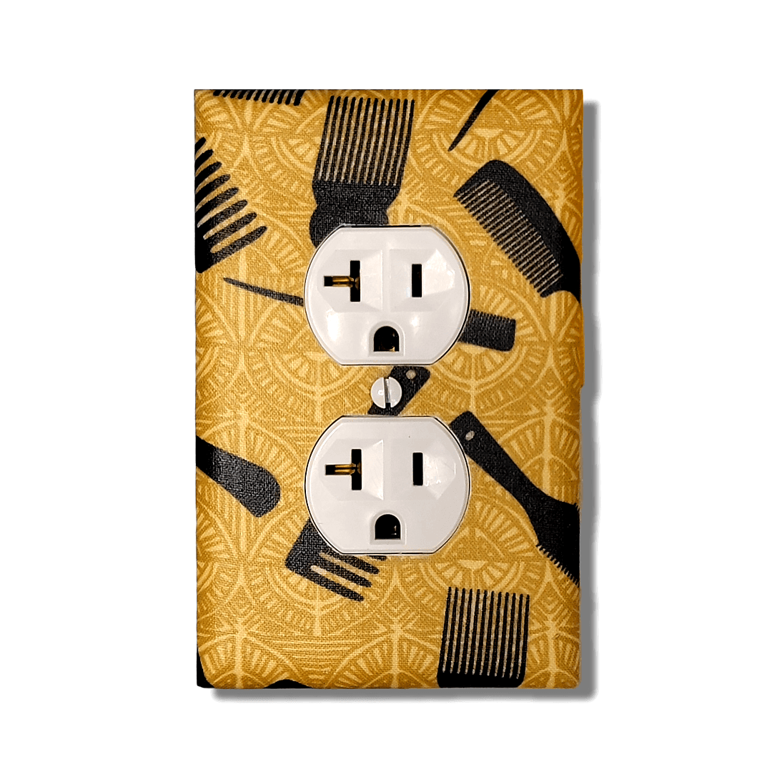 Shop Tools Combs and Brushes Fabric Light Switch | Wall Plate | Outlet Covers | Toggle | Switchplate - Kustom Kreationz by Kila