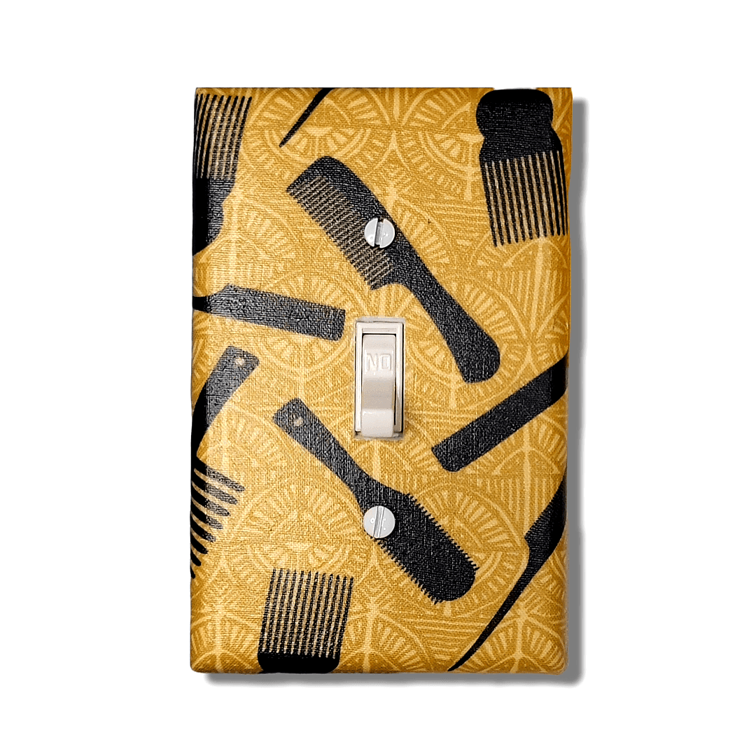 Shop Tools Combs and Brushes Fabric Light Switch | Wall Plate | Outlet Covers | Toggle | Switchplate - Kustom Kreationz by Kila
