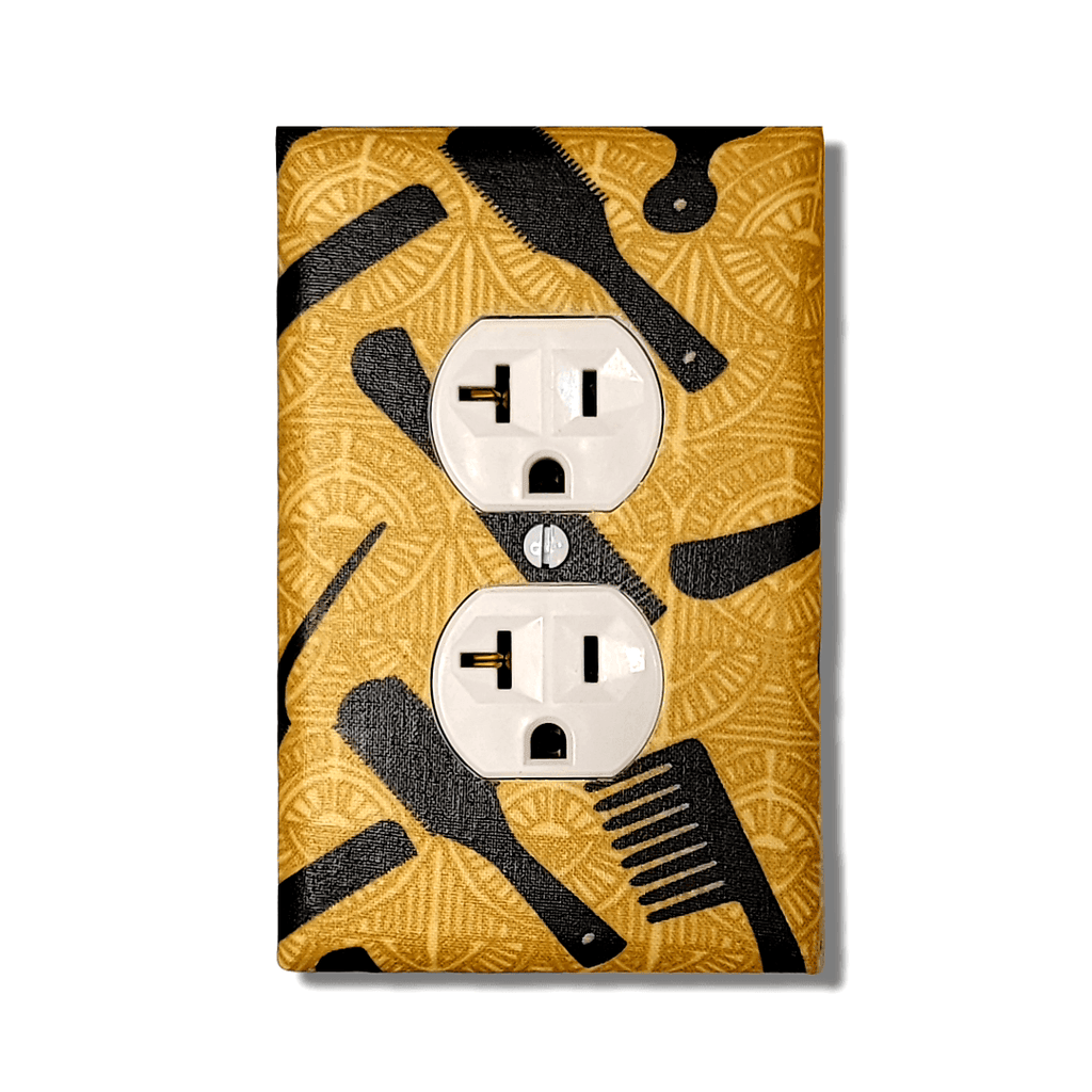 Shop Tools Combs and Brushes Fabric Light Switch | Wall Plate | Outlet Covers | Toggle | Switchplate - Kustom Kreationz by Kila