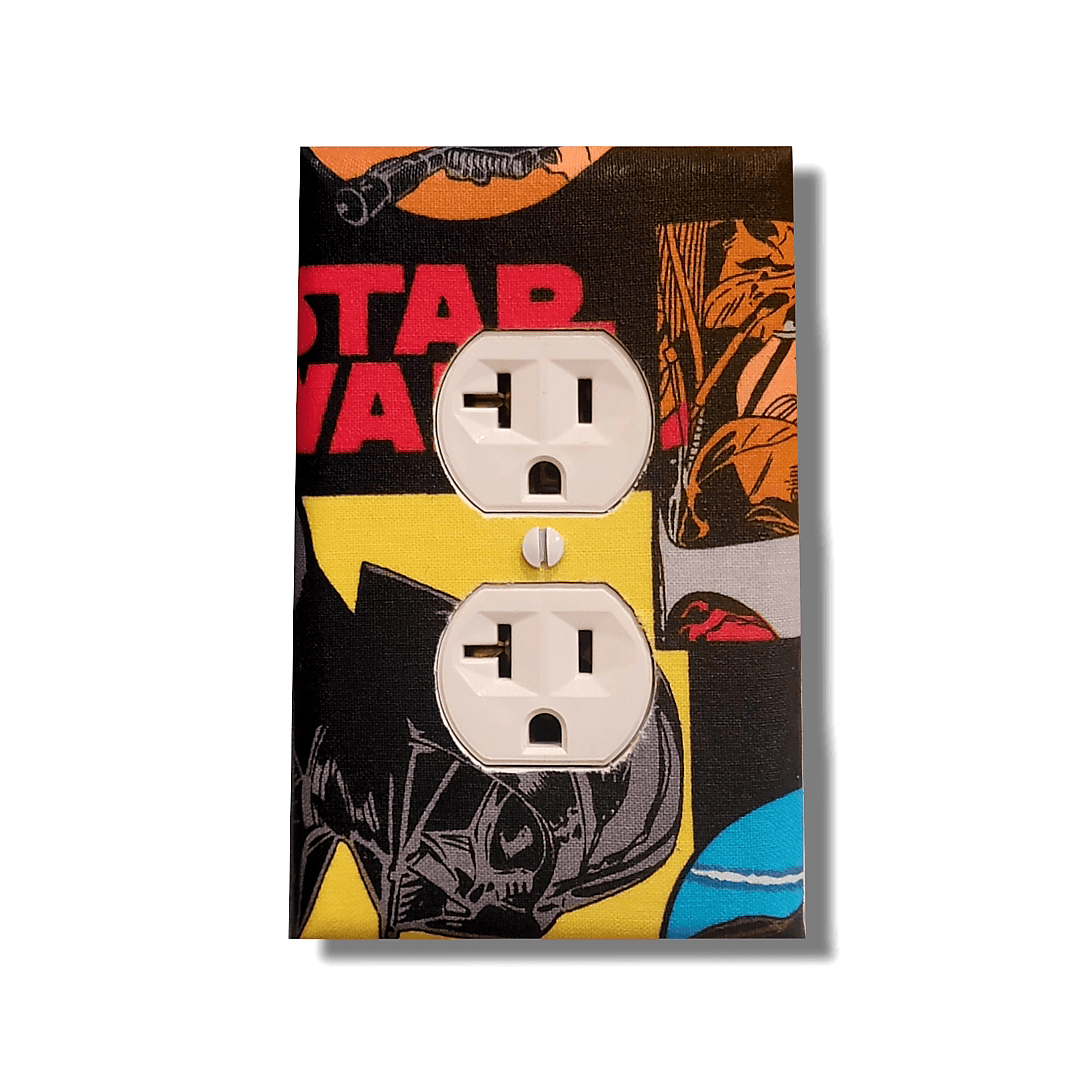 Star Wars Inspired - Multi Color Fabric Light Switch | Wall Plate | Outlet Covers | Toggle | Switchplate - Kustom Kreationz by Kila