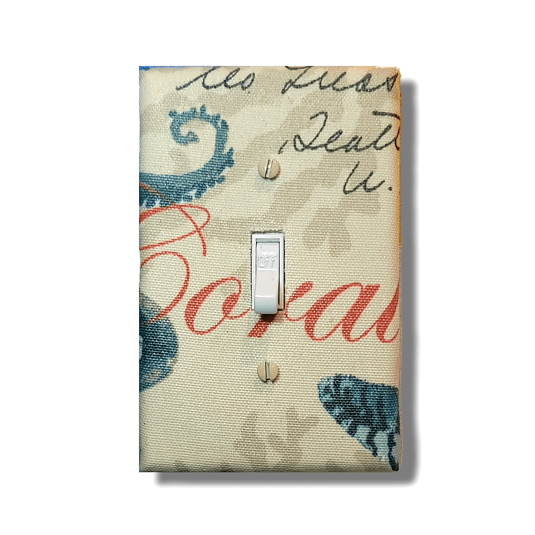 Trip to the Seashore Fabric Light Switch | Wall Plate | Outlet Covers | Toggle | Switchplate - Kustom Kreationz by Kila