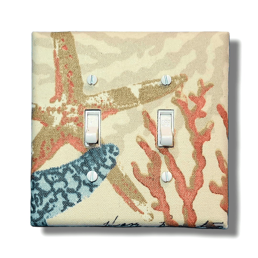 Trip to the Seashore Fabric Light Switch | Wall Plate | Outlet Covers | Toggle | Switchplate - Kustom Kreationz by Kila