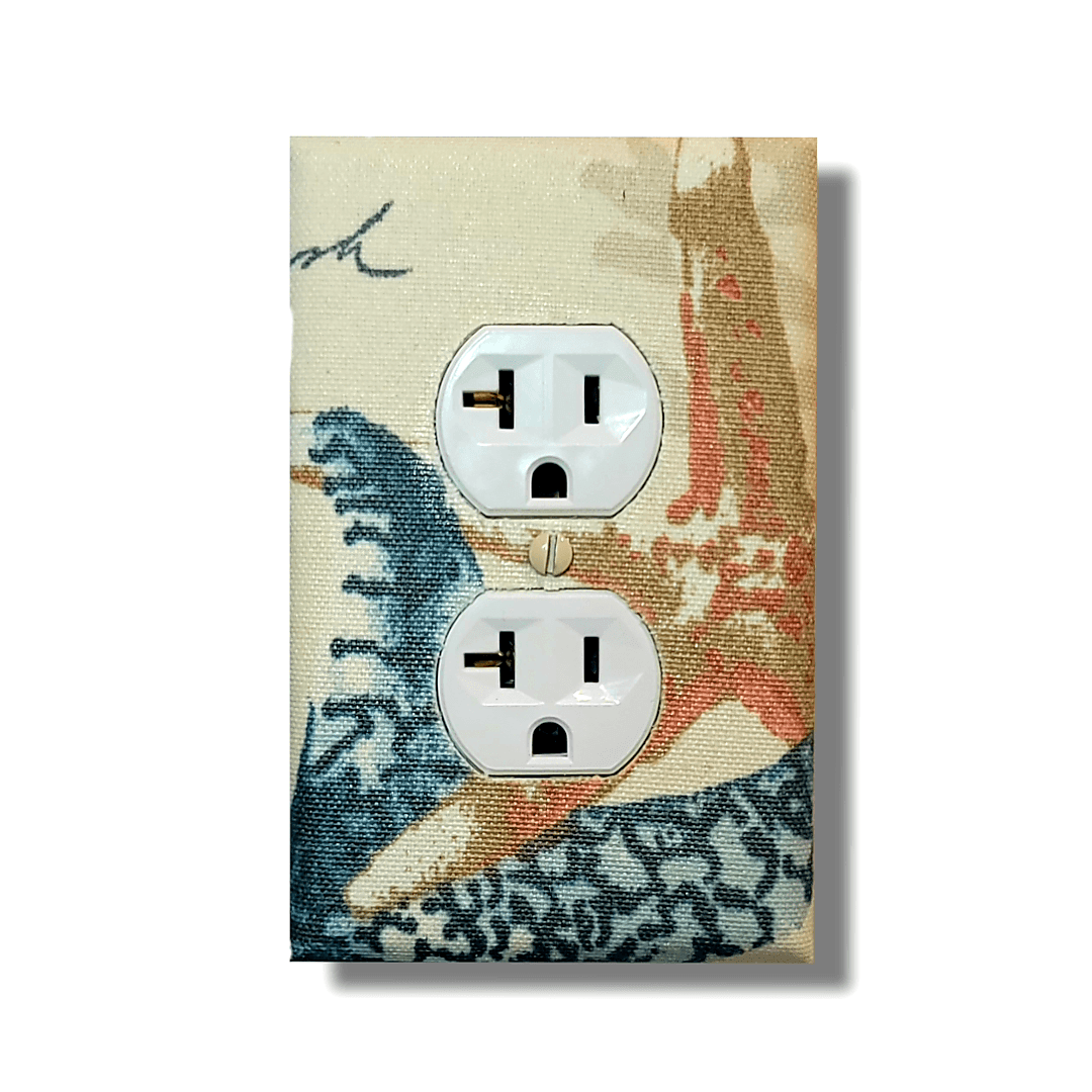 Trip to the Seashore Fabric Light Switch | Wall Plate | Outlet Covers | Toggle | Switchplate - Kustom Kreationz by Kila