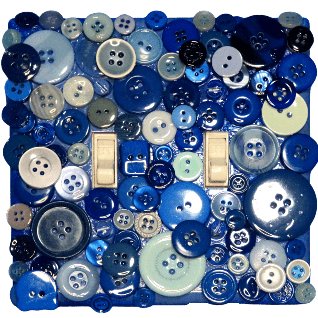 Variety Blues Button Light Switch | Wall Plate | Outlet Covers | Toggle | Switchplate - Kustom Kreationz by Kila