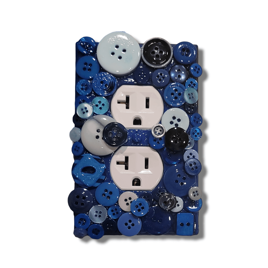Variety Blues Button Light Switch | Wall Plate | Outlet Covers | Toggle | Switchplate - Kustom Kreationz by Kila