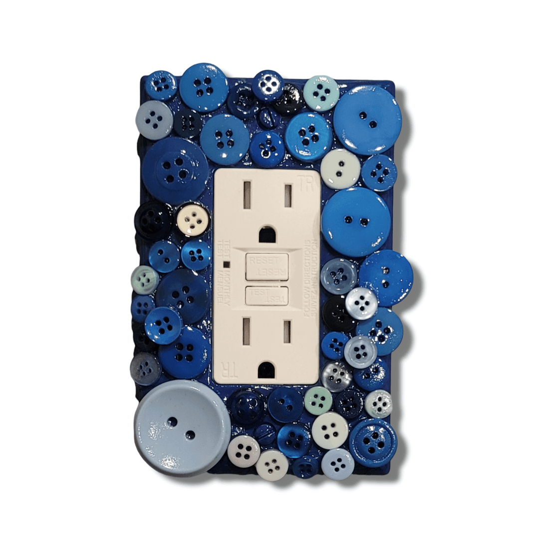 Variety Blues Button Light Switch | Wall Plate | Outlet Covers | Toggle | Switchplate - Kustom Kreationz by Kila