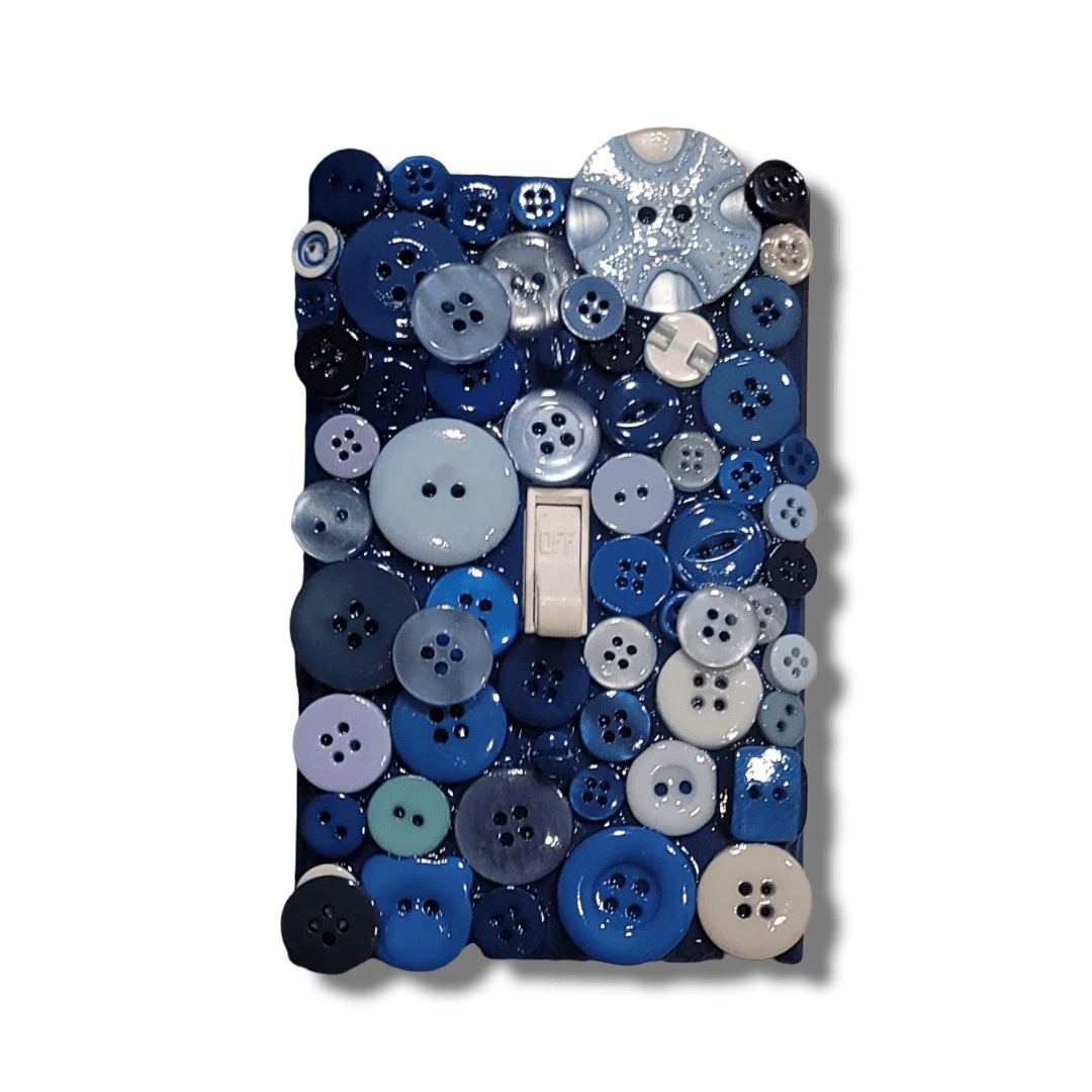 Variety Blues Button Light Switch | Wall Plate | Outlet Covers | Toggle | Switchplate - Kustom Kreationz by Kila